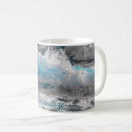 Havets krasch Waves Crest Personalize Kaffemugg