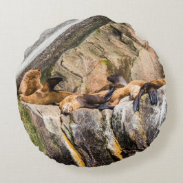 Havets Lejon på Sten Rund Kudde