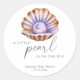 Havets lilla pärla under havet Baby Shower Runt Klistermärke