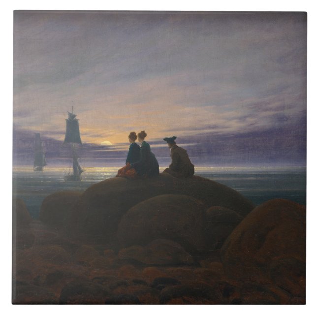Havets måndag (av Caspar David Friedrich) Kakelplatta (Framsidan)