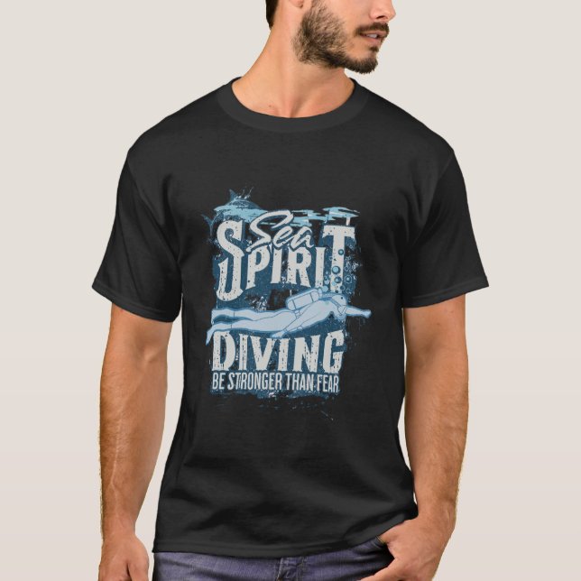 Havets sjörande dykning vara stark och befara Dyka T Shirt (Framsida)