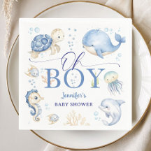 Havets Skatt Baby Shower Pojke Pappers Servetter