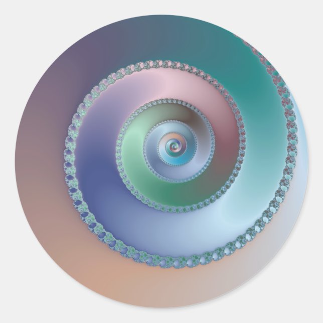 Havets Snäcka - Fractal Runt Klistermärke (Framsida)