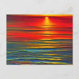 Havets solnedgång på ett abstrakt sätt vykort