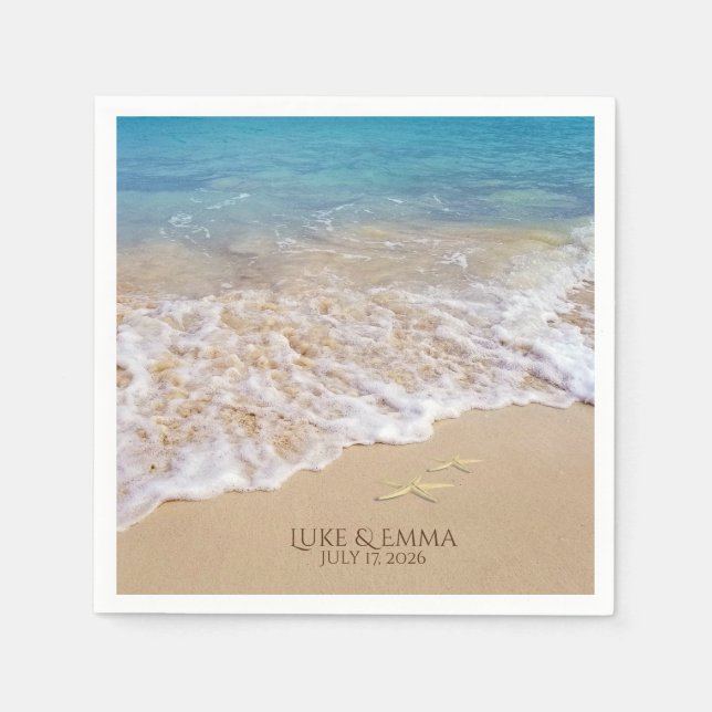 Havets surfa och svält Bröllop Pappersservett (Framsidan)