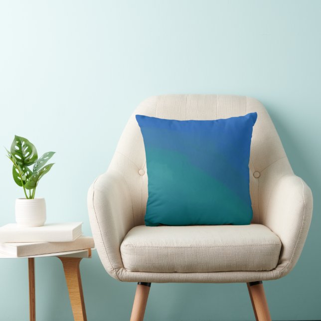 Havets tidblått och minimalistisk Grönt Kudde (Stol)