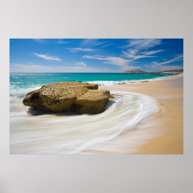 Havets tidvatten virvlar på stranden poster (Framsidan)
