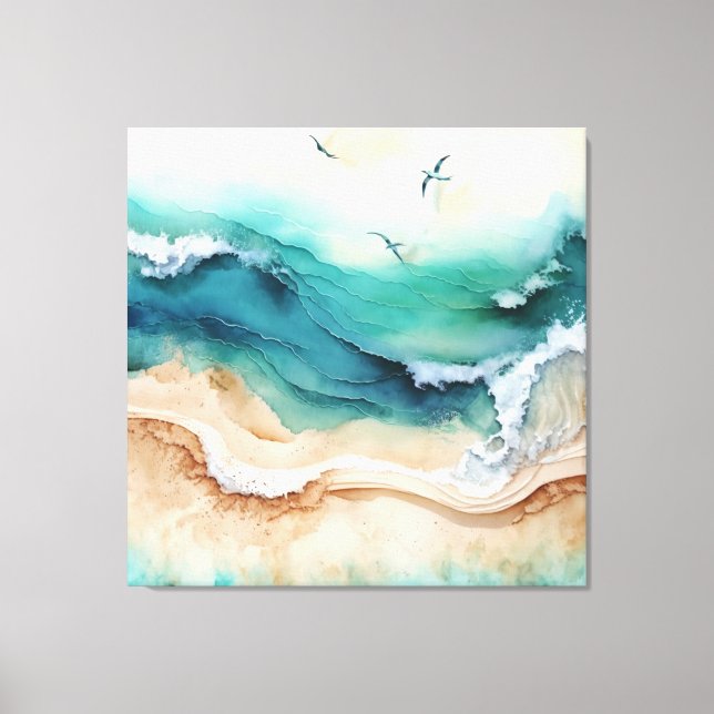 Havets Vinkara krasch i Shore Canvastryck (Framsida)