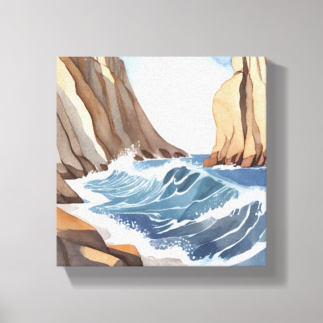 Havets Vinkara krasch | Kustområdesfärg Canvastryck (Framsida)