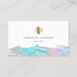 Havets vinkara och årstidsrelaterade logotyp visitkort