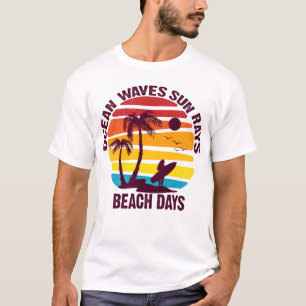 Havets vinkara sol-strålar, stranddagar, rolig mi t shirt