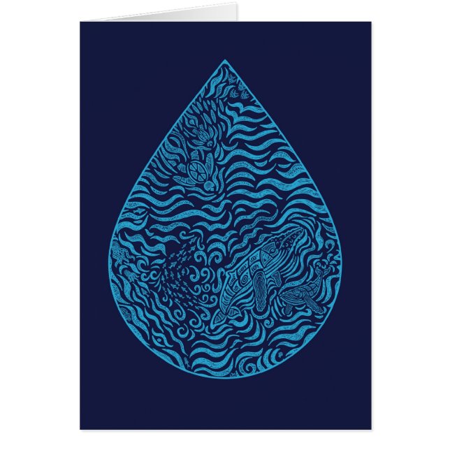 Havfamiljen tappar gåvakortet hälsningskort (Framsidan)