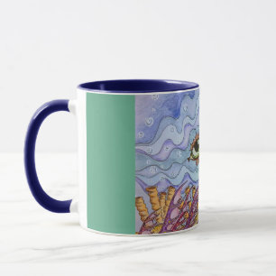Havfisken synar kaffemuggen mugg