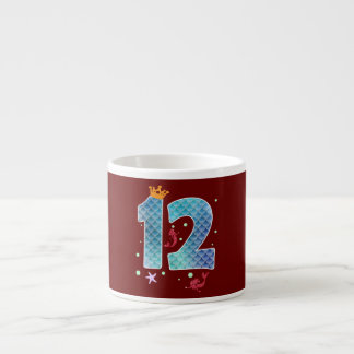 Havfrue 12-årsdag Tolv år gammal flicka 12 Espressomugg