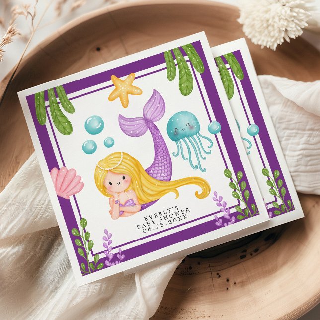 Havfrue Baby Shower Servetter (Skapare uppladdad)