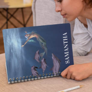 Havfrue Med Dolfinvänner Hav  Anteckningsbok