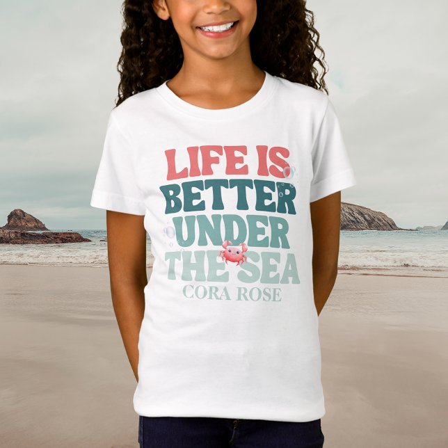 Havfrue Under Havet Flickors Födelsedag T Shirt (Skapare uppladdad)