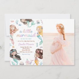 Havfrue Under Havet Ocean Bebis Baddare Foto Inbjudningar