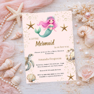 Havfrue Under havet oceanens djur Baby Shower Inbjudningar