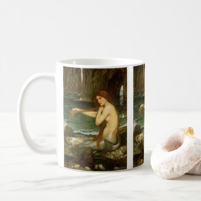 Havfrun av John William Waterhouse Kaffemugg (Med munk)
