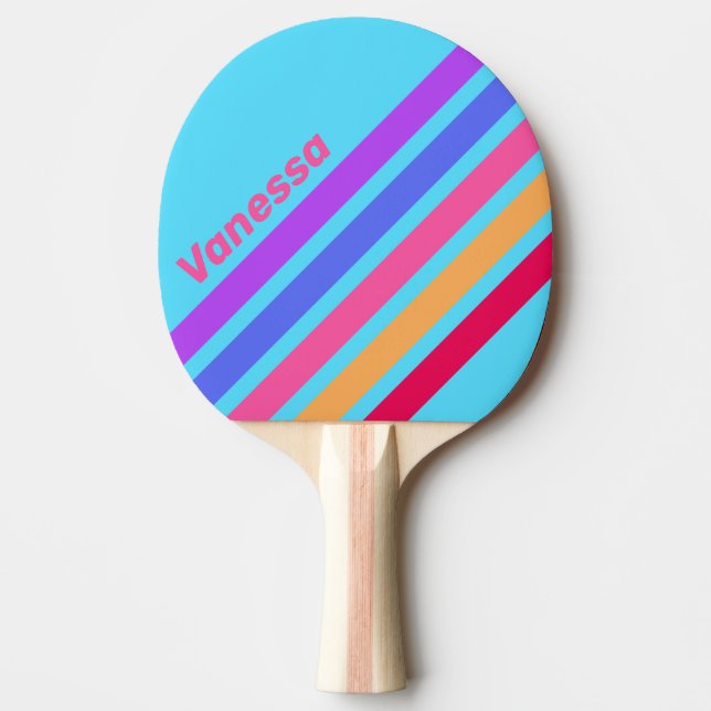 Havglas Diagonal Randig med Namn Pingisracket (Framsidan)