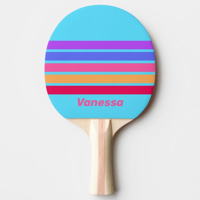 Havglas över randig med namn pingisracket (Framsidan)