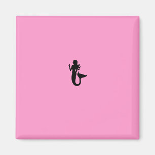 HavGlow_Black-on-Pink sjöjungfru Magnet
