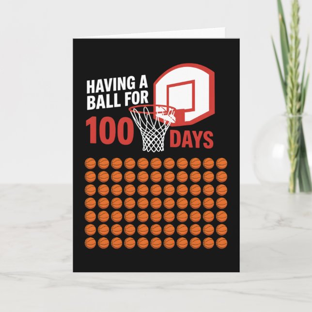 HAVING A BALL FOR 100 DAYS Basketball Lover Kort (Framsida)