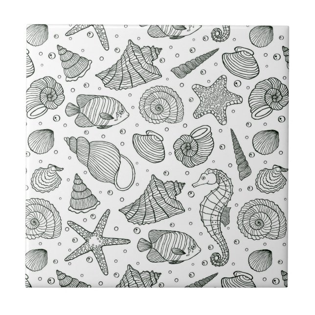 Havinvånaremönster 3 kakelplatta (Framsidan)