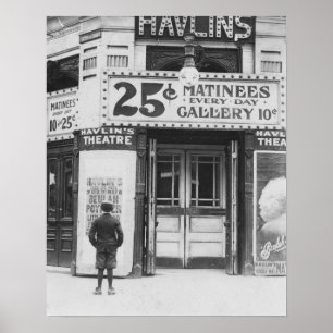 Havlin's Theatre, 1910. Gammalt foto Poster