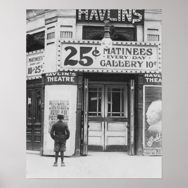 Havlin's Theatre, 1910. Gammalt foto Poster (Framsidan)