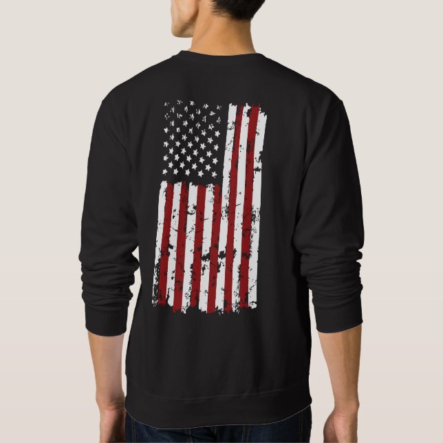 HavocSeven American Flag Sweater, Veteran Gear Lång Ärmad Tröja (Baksida)