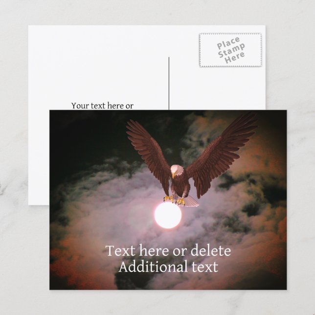 Havörn Fullmåne Fantasi Personlig  Vykort (Fram/baksida)