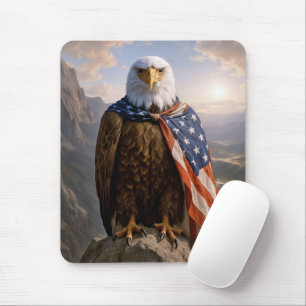 Havörn med amerikansk flagg-kappa musmatta