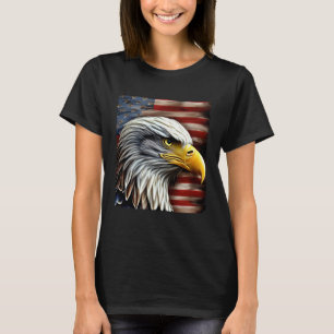 Havörn På Amerikansk Flagga 4:e Juli T Shirt