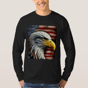 Havörn På Amerikansk Flagga 4:e Juli T Shirt
