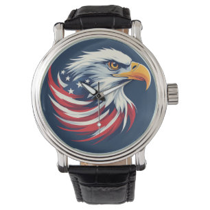 Havörnspresent för honom – USA Patriotisk konst Armbandsur