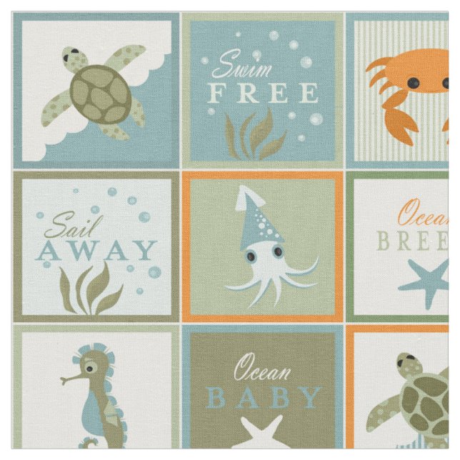 HavPatchwork Tyg (Närbild)