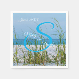 Havre i vit snand Bröllop Pappersservett