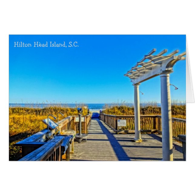 Havre och Surfa! Hilton Head Island SC OBS Kort (Framsidan Horizontal)