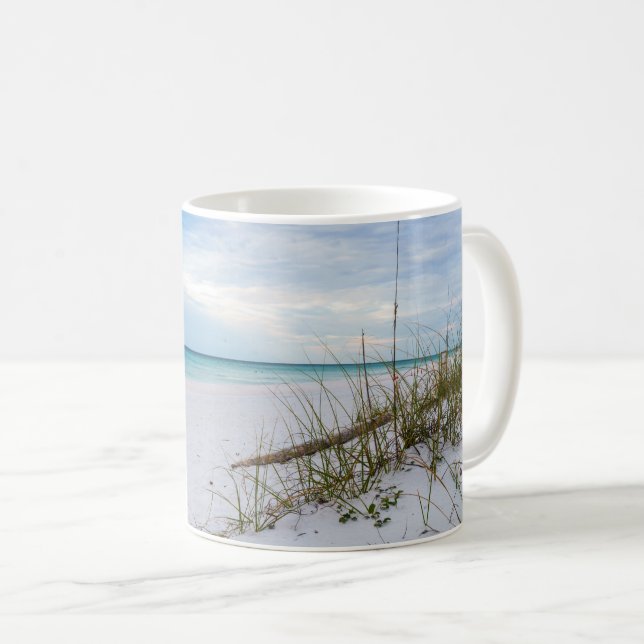 Havre och vit sandstrand, Mugg, klassiskt Kaffemugg (Framsida höger)