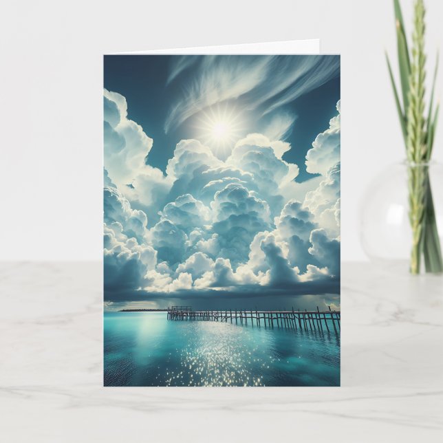 Havs-, Dock- och fluffy-moln.. Kort (Framsida)