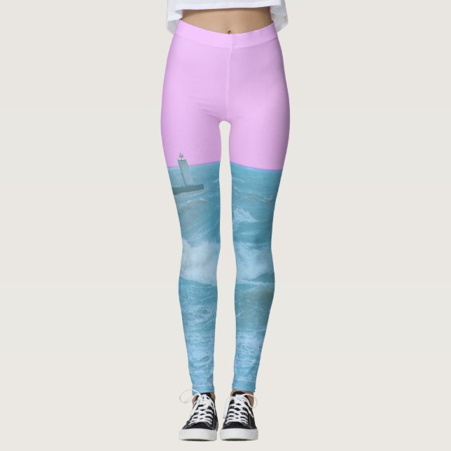 Havs Ocean Velddrif Sydafrika Natur Storm Leggings (Framsida)