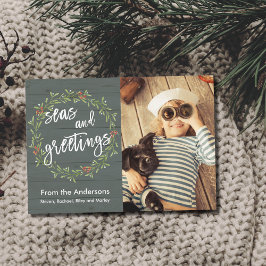 Havs- och Hälsning-julfoto Julkort