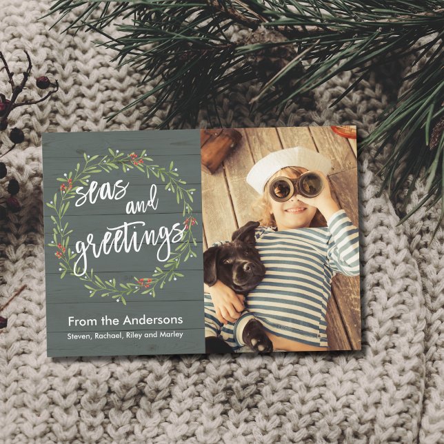 Havs- och Hälsning-julfoto Julkort (Available in both printed and instant download digital formats.)