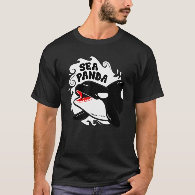 Havs Panda Men Ersätt Bambu Med Säl Dödare Val T Shirt (Framsida)