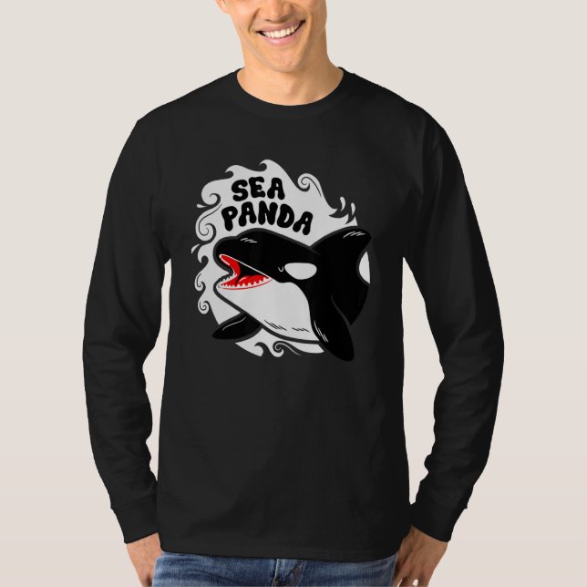 Havs Panda Men Ersätt Bambu Med Säl Dödare Val T Shirt (Framsida)