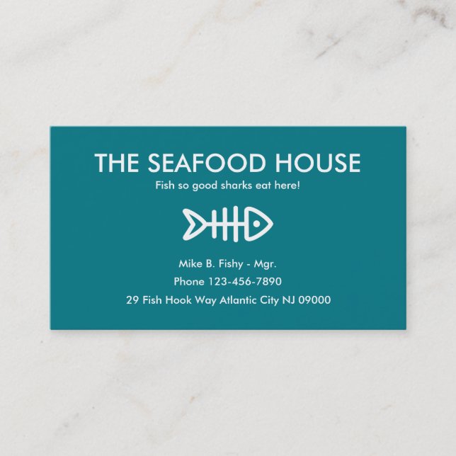 Havs- restaurangvisitkortar visitkort (Framsida)
