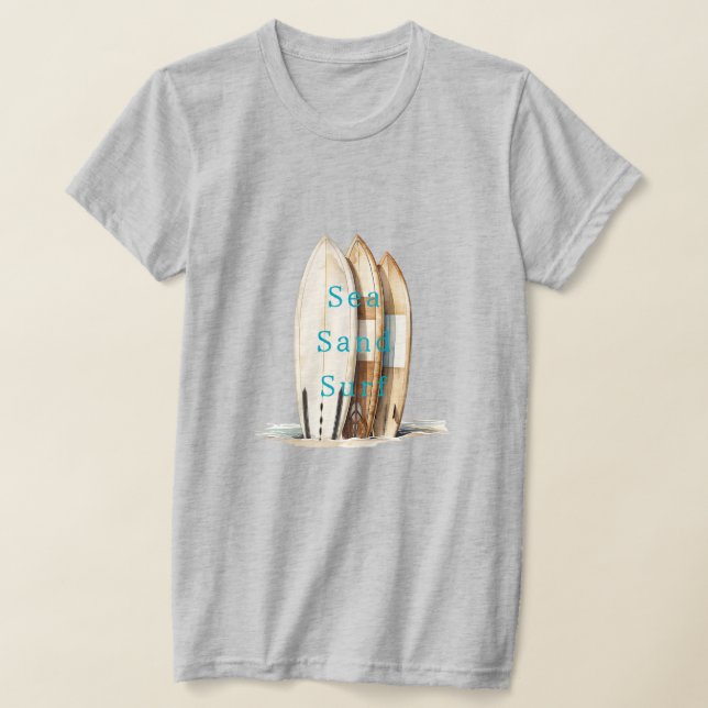 Havs Sand Surf Strand Surfbrädor T Shirt (Laydown)