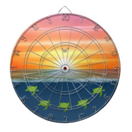 Havs soluppgång och sköldpaddor darttavla